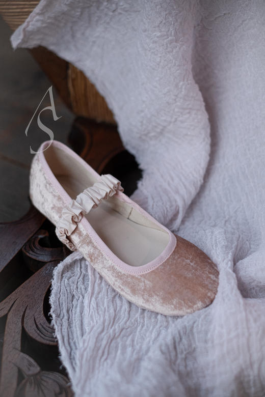 Daniela Gregis  樱花粉伴带丝绒芭蕾鞋 商品图10