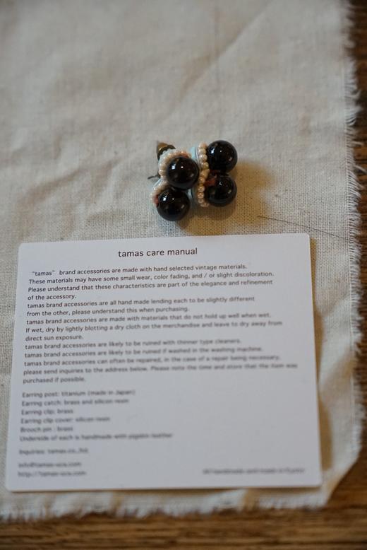 tamas 黑色圆珠耳钉 商品图0