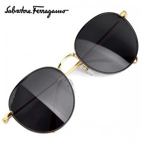 SALVATORE FERRAGAMO 女黑色女士圆形太阳镜