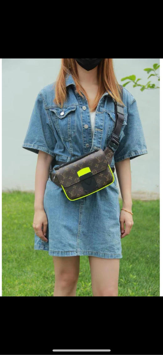 LV 荧光绿 老花 s锁 sling 腰包 商品图3