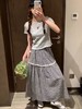 ｛半裙2025｝2527格子蕾丝半裙-喜出 商品缩略图3