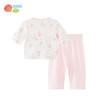 贝贝怡夏季新款男女宝宝纯棉家居服轻薄透气短袖T恤七分裤睡衣套装ZB2ET066 商品缩略图6