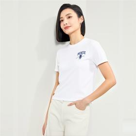 佐丹奴女装25年新款蔚蓝经典系列纯棉针织T恤05395206