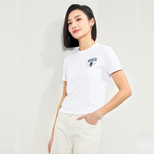 佐丹奴女装25年新款蔚蓝经典系列纯棉针织T恤05395206 商品图0