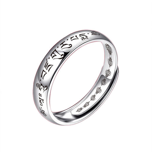 天语龙吟新品925纯银莲师守魂戒男女款银戒指开口可调节 商品图5