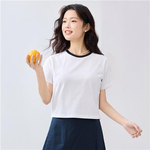 佐丹奴女装25年新款【短款】纯棉T恤衫05325201 商品图1
