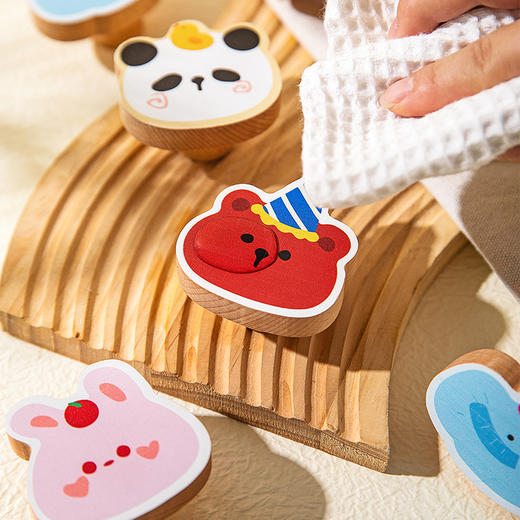 摩登主妇动物派对实木挂钩免打孔强力承重墙壁门后衣帽无痕贴粘钩 商品图1