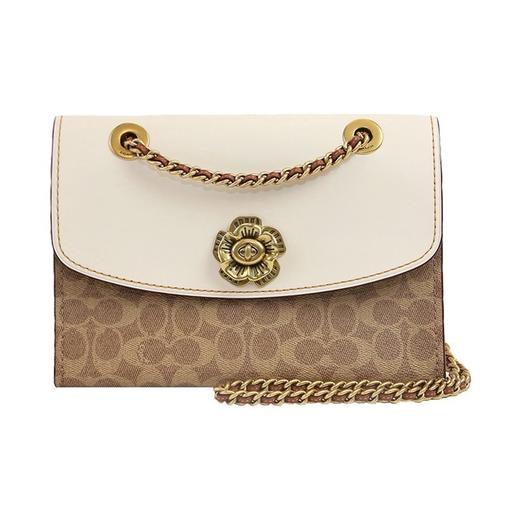 COACH 奥莱款 Parker 大号女士PVC配皮单肩斜挎小方包 商品图0