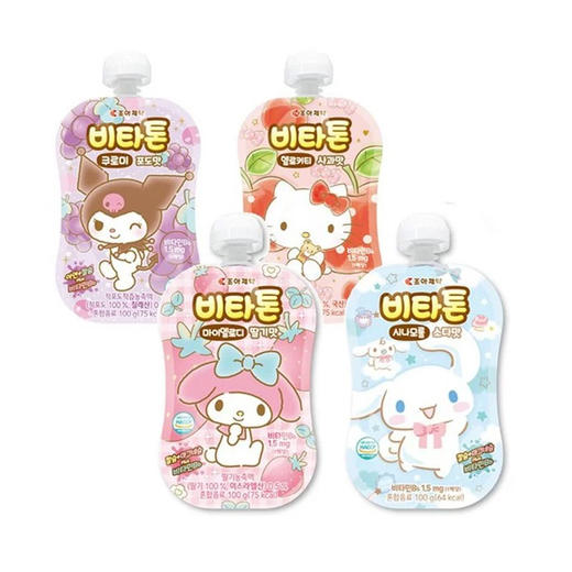 韩国三丽鸥吸吸草莓味饮料100g 商品图0