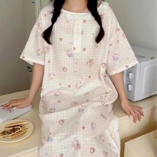 【YW】无忧购纯棉有氧双层纱蕾丝花边睡裙家居服（截单后3-5天发货) 商品图11