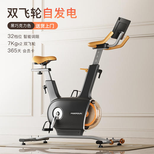 【黑科技双飞轮自发电动感单车】智能家用小型器械 自行车室内超静音健身器材  商品图5