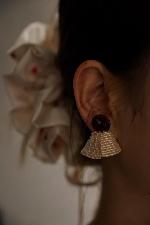 tamas 紫色复古耳钉/耳夹 商品图0