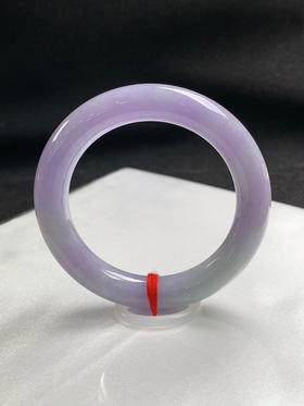 620290，56圈口，细糯满紫圆条福镯，几乎满紫色，紫色浓郁，底子细腻