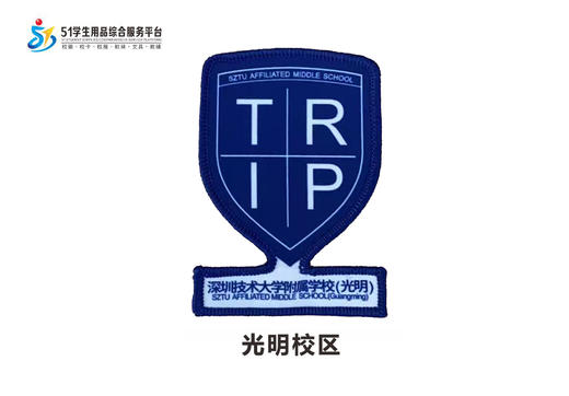 通版深圳市技术大学附属中学坪山光明校区学生包边校徽缝烫现货51 商品图1