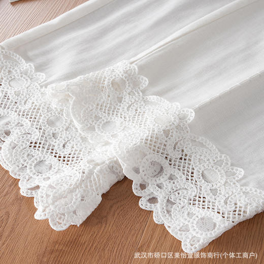 「自」全新升级【铂金会员201/天猫269/差价68】(00642)洛诗琳气质蕾丝拼接休闲阔腿裤2025夏季新款垂感修身直筒裤 商品图3