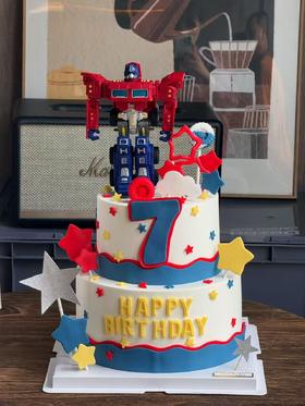 变形金刚机器人蛋糕双层