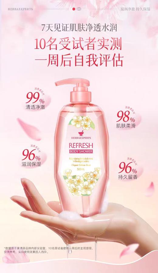 莱清菲清透爽肤花香沐浴露500ml（浪漫樱花香调）【宝库优选】 商品图5