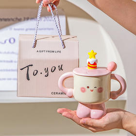 摩登主妇陶瓷马克杯带盖勺情侣对杯家用喝水杯办公室生日礼物杯子