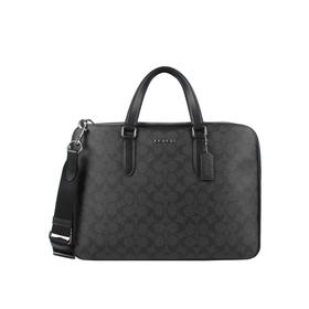 COACH 奥莱款大号男士PVC配皮单肩斜挎手提包