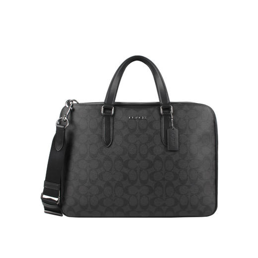 COACH 奥莱款大号男士PVC配皮单肩斜挎手提包 商品图0