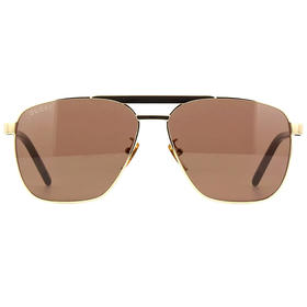 GUCCI 金属色男士圆形太阳镜