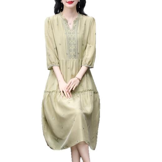 OLS E5215法式田园印花桑蚕丝裙宽松收腰显瘦连衣裙 商品图4