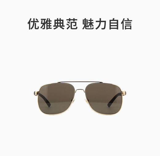 GUCCI 茶色男士圆形太阳镜 商品图0