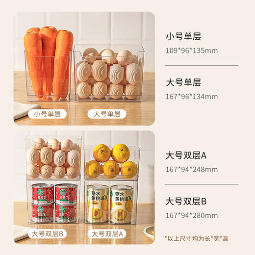 摩登主妇冰箱侧门收纳盒整理盒食品级鸡蛋果蔬饮料内侧分装储物盒 商品图3