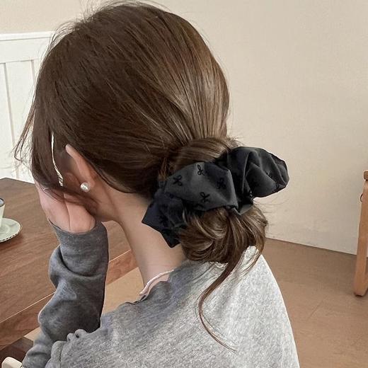 2025新款波点蝴蝶结爱心发绳复古大肠发圈头绳丸子头皮筋气质头花 1个 商品图1