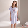 芬腾女士睡裙夏季薄款短袖睡衣中裙休闲加大码可外穿家居裙连衣裙 商品缩略图2