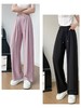 ｛休闲裤2025｝8520夏季薄款压皱麻休闲直筒裤-喜出 商品缩略图0