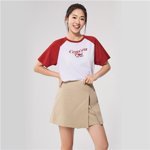 佐丹奴女装25年新款半松紧腰中腰开叉短裙裤05405201 商品图1