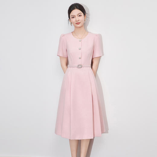 「高货wl」全新升级【铂金会员330/天猫449/差价119】(15105)洛诗琳优雅小香风连衣裙2025夏季立裁A摆收腰显瘦裙子女 商品图0