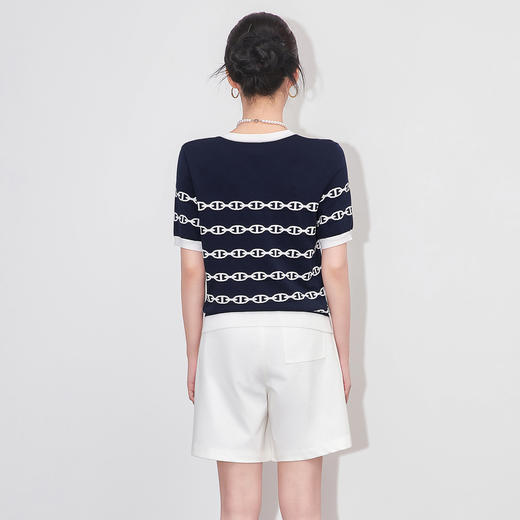 「高货wl」全新升级【铂金会员220/天猫299/差价79】(13605)洛诗琳优雅链条V领针织开衫2025夏季16针超细兰精天丝上衣 商品图1