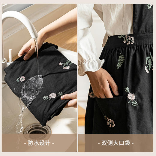 摩登主妇围裙厨房家用2025新款纯棉刺绣防水防油高级感年轻款罩衣 商品图2