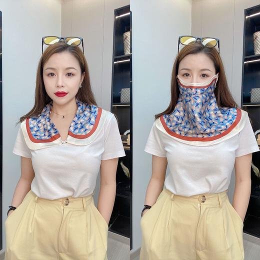 【时尚透气护眼面罩，夏日必备！】网红透气护眼角夏防晒面罩 女骑车面纱遮阳脸罩 脖子假领子披肩两用-QQ 商品图4