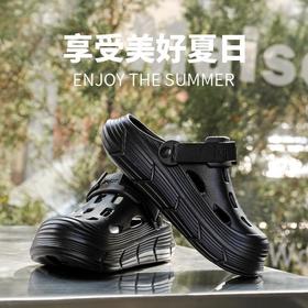 2025夏季洞洞鞋男夏季户外穿开车钓鱼居家厚底防滑沙滩包头凉鞋