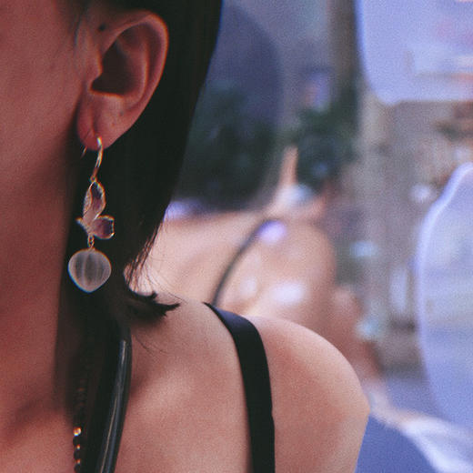 白水晶珐琅设计款耳饰 CR 商品图4