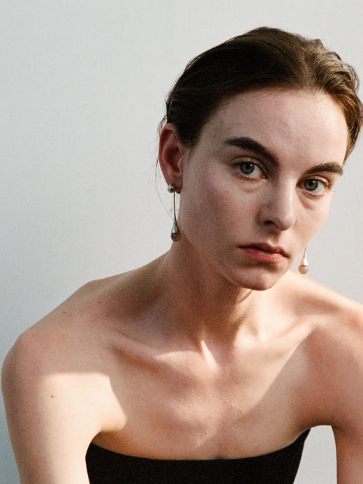 ABOAB｜DRIP LONG Earrings [ 耳环  银绿水草玛瑙 / 银灰玛瑙 / 银粉欧泊  ]【PASTORALE】 商品图1