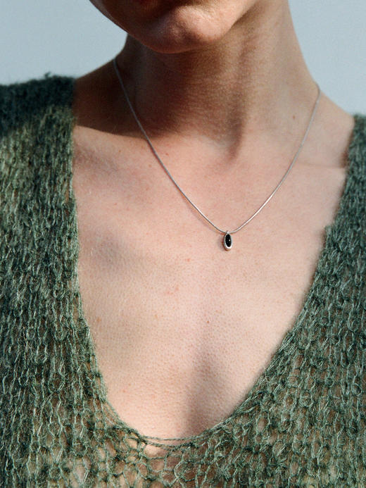 ABOAB｜DOME Necklace [ 项链  银绿水草玛瑙 / 银灰玛瑙 ]【PASTORALE】 商品图1