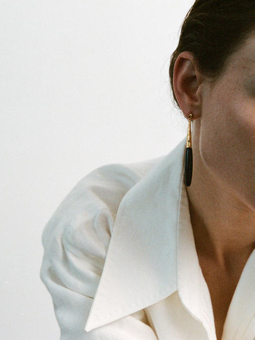 ABOAB｜HEIRLOOM Earrings [ 耳环  银绿水草玛瑙 / 银灰玛瑙 / 金黑玛瑙 ]【PASTORALE】 商品图3