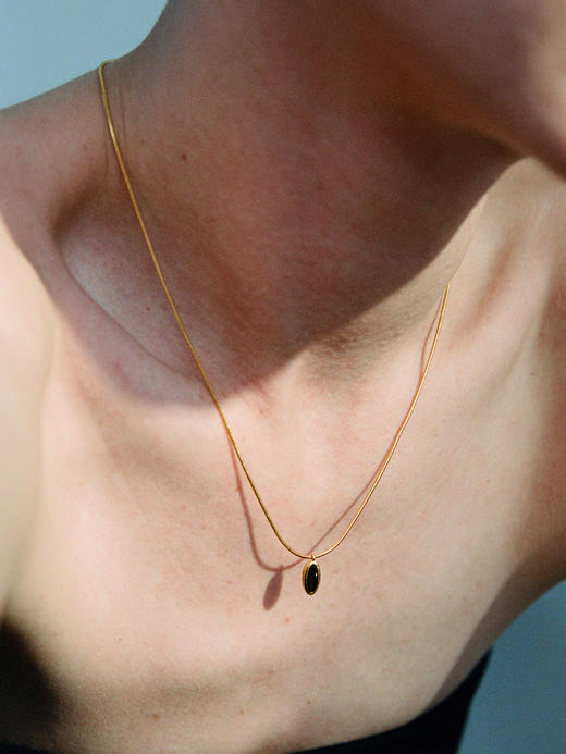 ABOAB｜DOME Necklace [ 项链  银粉欧泊 / 金黑玛瑙 ]【PASTORALE】 商品图0