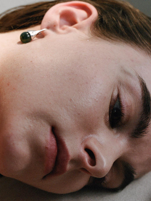 ABOAB｜DRIP Hoops [ 耳环  银绿水草玛瑙 / 银灰玛瑙 ]【PASTORALE】 商品图3