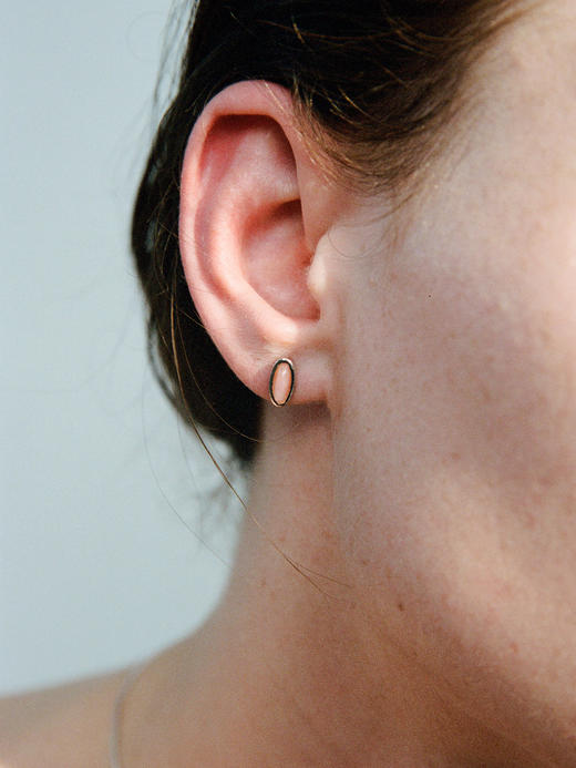 ABOAB｜DOME Studs aw25 [ 耳钉  银绿水草玛瑙 / 银灰玛瑙 / 银粉欧泊  ]【PASTORALE】 商品图1