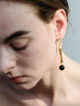 ABOAB｜SPRAY Earrings [ 耳环  金白玛瑙黑玛瑙 ]【PASTORALE】