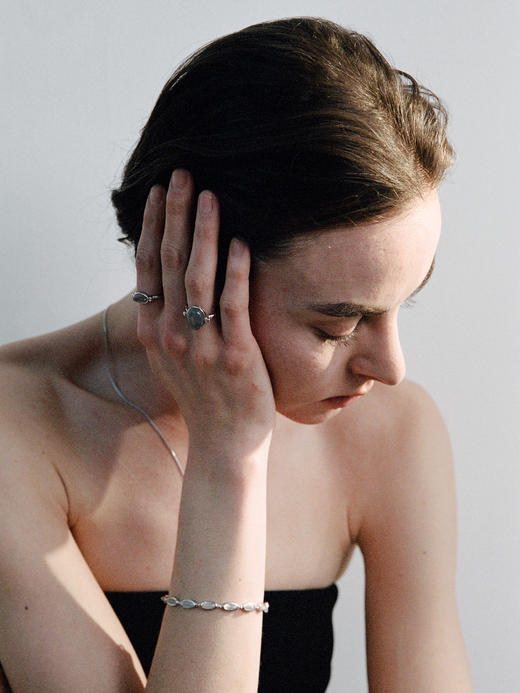 ABOAB｜SLIM 70s Ring aw25 [ 开口戒指  银绿水草玛瑙 / 银灰玛瑙 / 银粉欧泊  ]【PASTORALE】 商品图2