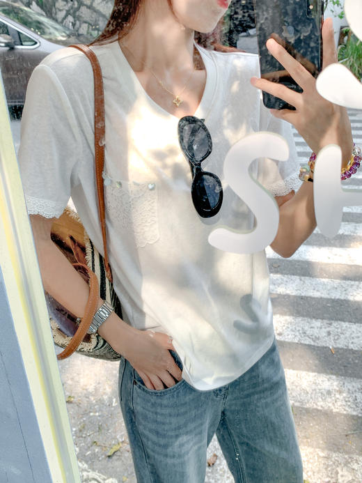 【110元任选2件】最后一波现货！ 刺绣镂空短袖T恤 商品图6