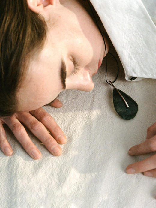 ABOAB｜LEAF Necklace [ 项链  银绿水草玛瑙 / 银灰玛瑙 ]【PASTORALE】 商品图2