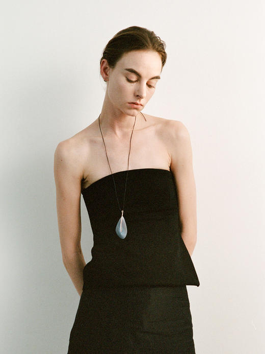 ABOAB｜LEAF Necklace [ 项链  银绿水草玛瑙 / 银灰玛瑙 ]【PASTORALE】 商品图4