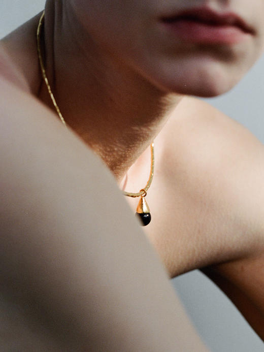 ABOAB｜DRIP Collar [ 项链  银绿水草玛瑙 / 金黑玛瑙 ]【PASTORALE】 商品图3